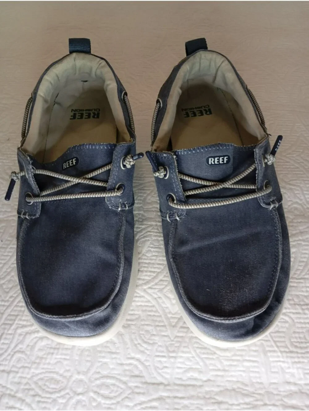 Reef Mens Swellular Pier Slip-On Boat Shoes In Navy Size 11 US